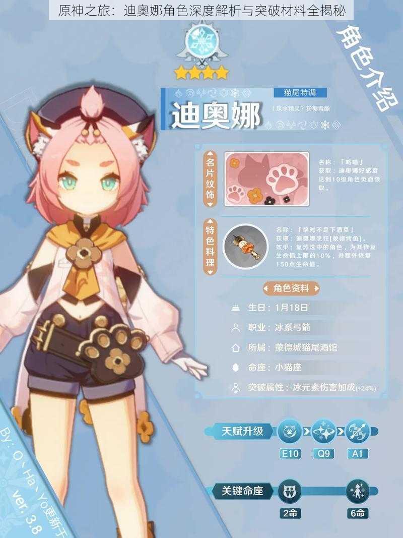 原神之旅:迪奥娜角色深度解析与突破材料全揭秘